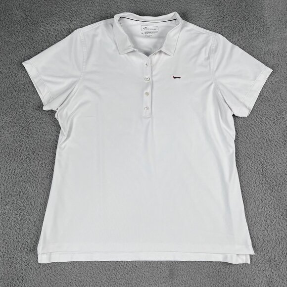 Peter Millar Womens UPF 50+ White Golf Polo Shirt Sz XL - Picture 1 of 8
